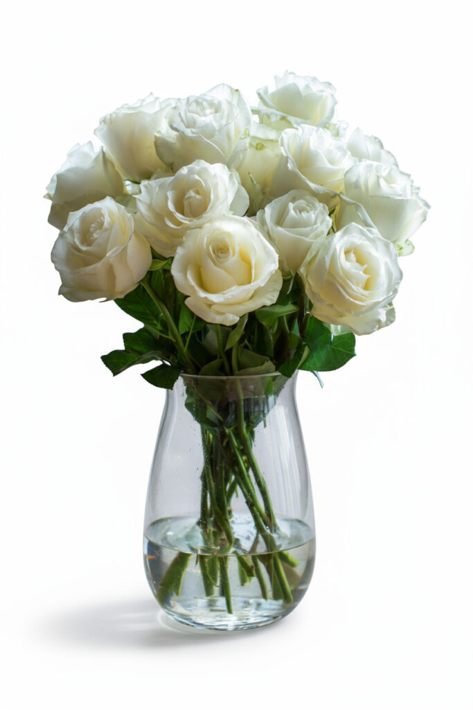 15 white roses
