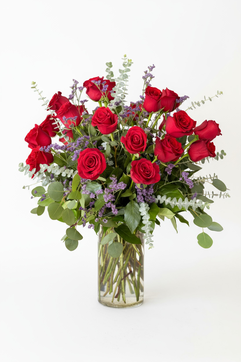 2 dozen red roses arrangement