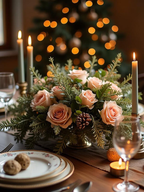 Pastel Christmas centerpiece