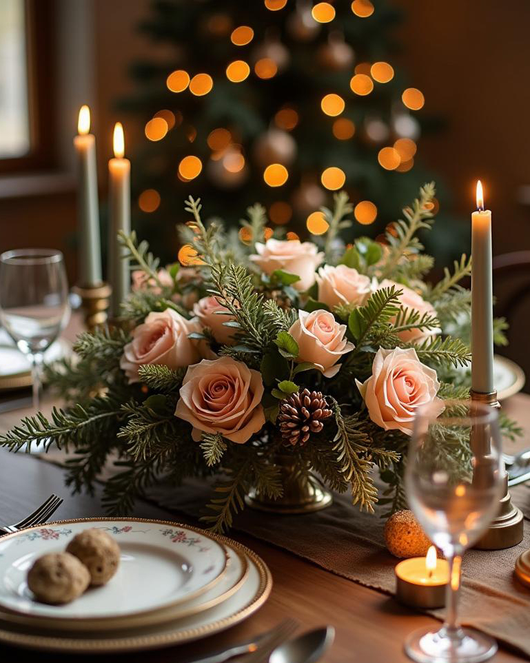 Pastel Christmas centerpiece