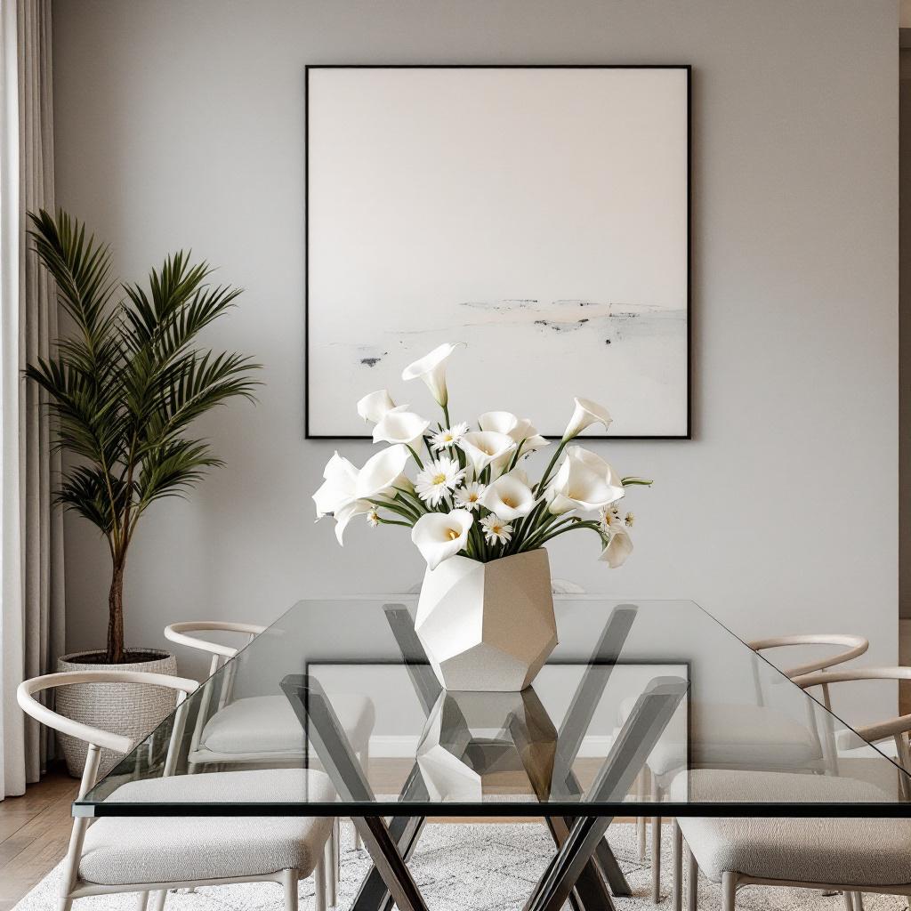 white flower arrangement in dining room white flower arrangement