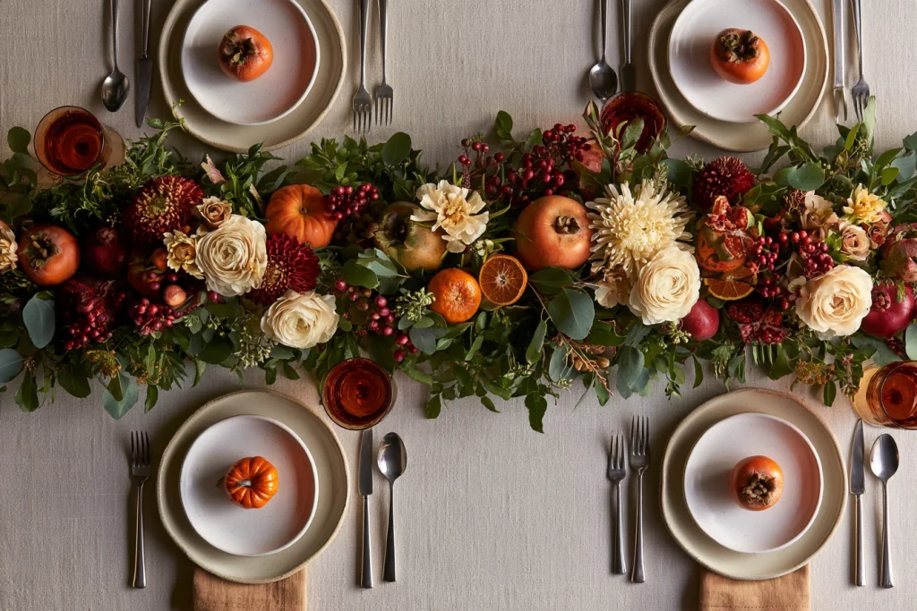 5. Thanksgiving Floral Garland Runner